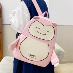 Ensemble de Sacs Snorlax 3Pcs Design Kawaii Rose- حقيبة مدرسية 3 قطع لون وردي 3