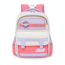 Sac à Dos Enfant Space Design Ludique Multi-Poches Rose – حقيبة مدرسية للأطفال لون وردي 1
