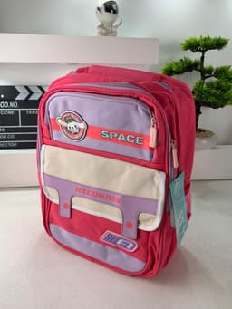 Sac à Dos Enfant Space Design Ludique Multi-Poches Rose – حقيبة مدرسية للأطفال لون وردي 3