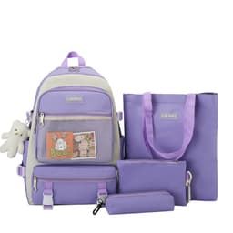 Ensemble de sacs d’école Kawai pour adolescents 4Pcs V3 CLBD Mauve – محفظة 4 قطع كاواي بنفسجي 1