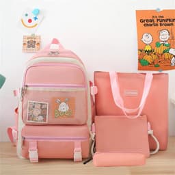 Ensemble de sacs d’école Kawai pour adolescents 4Pcs V3 CLBD Rose – محفظة 4 قطع كاواي وردي 3