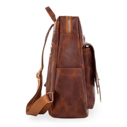 Sac à dos rétro en cuir synthétique pour femme marron - حقيبة ظهر نسائية من الجلد 4