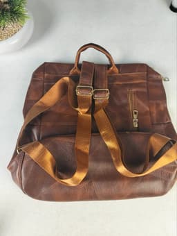 Sac à dos rétro en cuir synthétique pour femme marron - حقيبة ظهر نسائية من الجلد 9