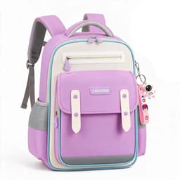 Sac à Dos Scolaire Style Kawaii Grand Volume Tissu Imperméable Mauve SACKDS01MV - حقيبة مدرسية بتصميم كاوايي 1
