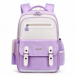 Sac à Dos Scolaire Style Kawaii Grand Volume Tissu Imperméable Mauve SACKDS08MV - حقيبة مدرسية بتصميم كاوايي 1