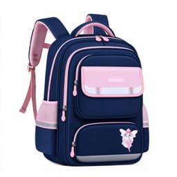 Sac à Dos Scolaire Style Kawaii Grand Volume Tissu Imperméable Rose et Bleu SACKDS07RSB - حقيبة مدرسية بتصميم كاوايي 1