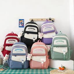 Sac à Dos Multifonctionnel Kawaii Grand Volume Imperméable et Résistant 5Pcs Vert SACKDS10VR - حقيبة ظهر بعدة قطع بتصميم كاوايي 2