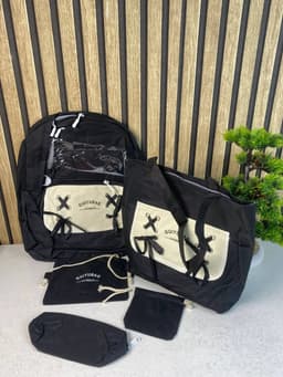 Sac à Dos Multifonctionnel Kawaii Grand Volume Imperméable et Résistant 5Pcs Noir SACKDS11N - حقيبة ظهر بعدة قطع بتصميم كاوايي 3