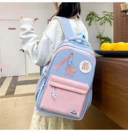 Sac à Dos Multifonctionnel Kawaii Grand Volume Imperméable et Résistant 4Pcs Bleu et Rose SACKDS02BRS - حقيبة ظهر بعدة قطع بتصميم كاوايي 2