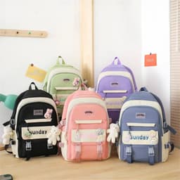 Sac à Dos Multifonctionnel Kawaii Grand Volume Imperméable et Résistant 5Pcs Rose SACKDS14RS - حقيبة ظهر بعدة قطع بتصميم كاوايي 2