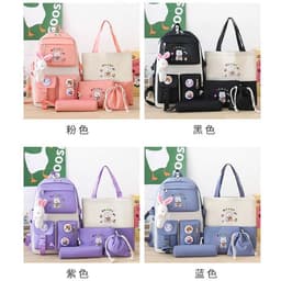 Sac à Dos Multifonctionnel Kawaii Grand Volume Imperméable et Résistant 5Pcs Bleu SACKDS15BL - حقيبة ظهر بعدة قطع بتصميم كاوايي 2