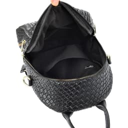 Sac à Dos Femme en Cuir Tressé Élégant avec Ceinture D'Épaule Convertible - حقيبة ظهر جلدية للنساء بتصميم فاخر 5