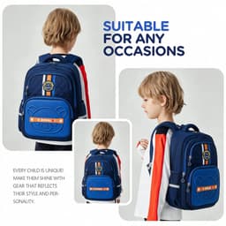 Sac à Dos Scolaire Style Kawaii Grand Volume Tissu Imperméable Bleu SACKDS18B - حقيبة مدرسية بتصميم كاوايي 3