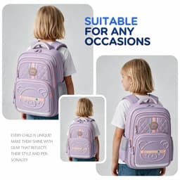 Sac à Dos Scolaire Style Kawaii Grand Volume Tissu Imperméable Mauve SACKDS18MV - حقيبة مدرسية بتصميم كاوايي 2