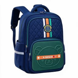 Sac à Dos Scolaire Style Kawaii Grand Volume Tissu Imperméable Bleu et Vert SACKDS18BV - حقيبة مدرسية بتصميم كاوايي 1