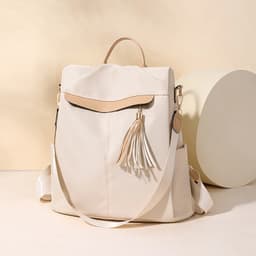 Sac à Dos Femme Élégant et Tendance Style Chic Couleur Beige SACKDS26BG - حقيبة ظهر نسائية عصرية بتصميم أنيق متعددة الاستخدامات 3