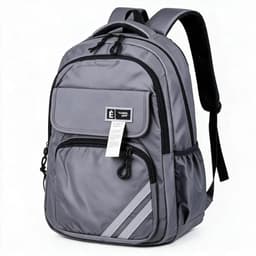 Sac à Dos Sport et Scolaire Multi-Poches Tissu Oxford Résistant et Imperméable Gris SACKDS27GR - حقيبة ظهر رياضية ومدرسية متعددة الجيوب مع عواكس ضوئية 1