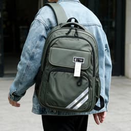Sac à Dos Sport et Scolaire Multi-Poches Tissu Oxford Résistant et Imperméable SACKDS27V - حقيبة ظهر رياضية ومدرسية متعددة الجيوب مع عواكس ضوئية 1