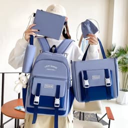 Ensemble de sacs d’école Kawai pour adolescents 5Pcs YISIYUAN Bleu – محفظة 5 قطع كاواي للبنات 1