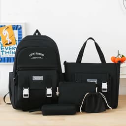Ensemble de sacs à dos Kawai pour adolescents 5Pcs YISIYUAN V2 Noir – محفظة 5 قطع كاواي للبنات 1