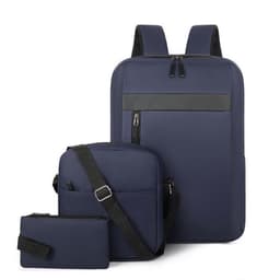 Ensemble 3 PCS sac a dos Élégant et Imperméable pour Homme Avec Port USB Bleu Mat-02 - طقم حقائب رجالية أنيقة 3 في 1 مع منفذ شحن 1