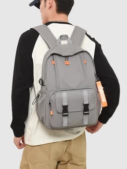 Sac à Dos Ergonomique et Imperméable Port USB Intégré Gris SACHM02G - حقيبة ظهر متعددة الوظائف للعمل والسفر مع منفذ شحن 3