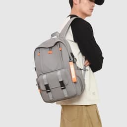 Sac à Dos Ergonomique et Imperméable Port USB Intégré Gris SACHM02G - حقيبة ظهر متعددة الوظائف للعمل والسفر مع منفذ شحن 2