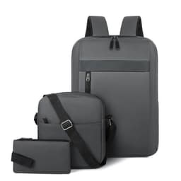 Ensemble 3 PCS sac a dos Élégant et Imperméable pour Homme Avec Port USB Gris Mat-02 - طقم حقائب رجالية أنيقة 3 في 1 مع منفذ شحن 1