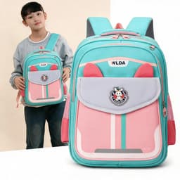 Sac à Dos Scolaire Enfant Design Oreilles Ergonomique Tissu Imperméable pour Primaire Bleu et Rose SACKDS30BRS - حقيبة ظهر مدرسية للأطفال 1