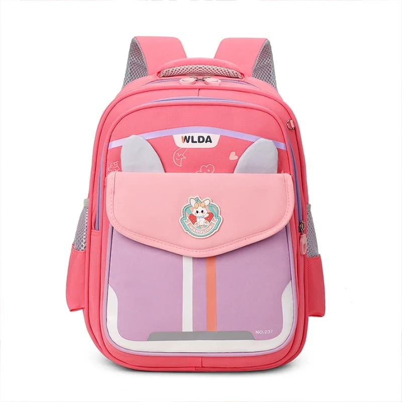 Sac à Dos Scolaire Enfant Design Oreilles Ergonomique Tissu Imperméable pour Primaire Rose SACKDS30RS - حقيبة ظهر مدرسية للأطفال
