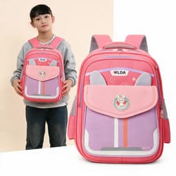 Sac à Dos Scolaire Enfant Design Oreilles Ergonomique Tissu Imperméable pour Primaire Rose SACKDS30RS - حقيبة ظهر مدرسية للأطفال 3