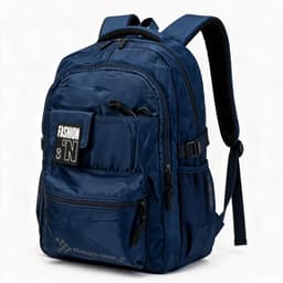 Sac à Dos Multi-Poches et Grand Volume Tissu Résistant Imperméable Style Trendy Bleu SACHM05BL - حقيبة ظهر عصرية متعددة الجيوب 2