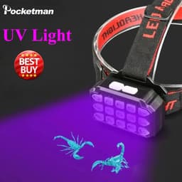 Lampe Frontale LED Rechargeable avec UV SQ-818-UV - مصباح الرأس القابل للشحن بإضاءة مزدوجة 5