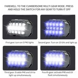 Lampe Frontale LED Rechargeable avec UV SQ-818-UV - مصباح الرأس القابل للشحن بإضاءة مزدوجة 9