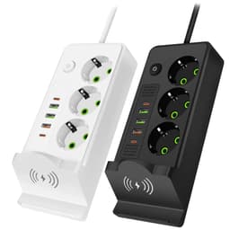 Multiprise 3 SOCKET 2500W avec USB, Type-C et chargement sans fil – مقبس طاقة وشاحن لاسلكي 2