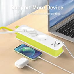 AVEL Multiprise 3 Sockets avec 4 ports USB Cordon 1,8 m Enroulable – مقبس طاقة مع منافذ شحن 4