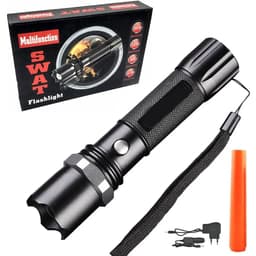 Lampe Torche LED SWAT Multifonction Zoom Réglable et 3 Modes d’Éclairage – مصباح يدوي قابل للشحن 1