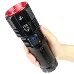 Lampe Torche 100W avec Batterie Lithium 18650*3 Portée de 1 à 1,5 km, mise au point réglable – مصباح يدوي عالي الطاقة مع بطارية ليثيوم 6