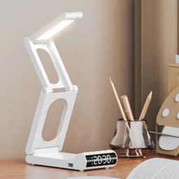 Lampe de bureau rechargeable sans fil avec réveil LED et power bank 5000 mAh – مصباح مكتب ومصباح مع شاحن متنقل 6