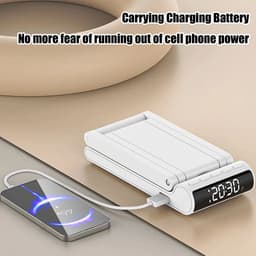 Lampe de bureau rechargeable sans fil avec réveil LED et power bank 5000 mAh – مصباح مكتب ومصباح مع شاحن متنقل 4